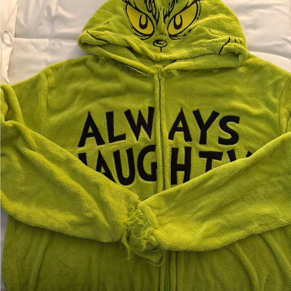 Grinch Fleece Hoodie Pajama